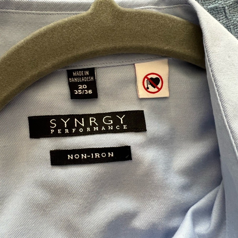 Synergy adaptive wear light blue dress shirt